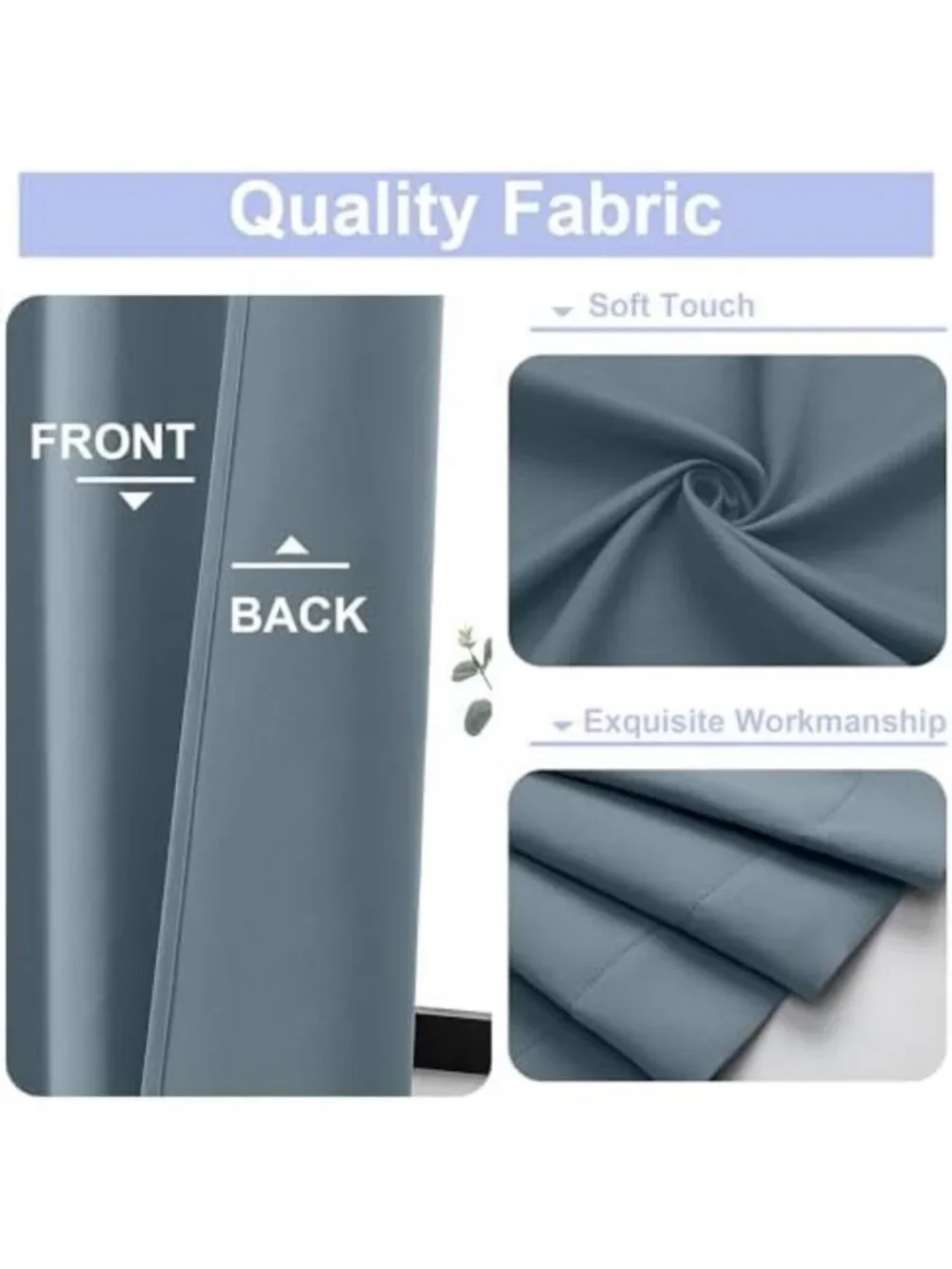 Elegant Stone Blue Blackout Curtains, 63